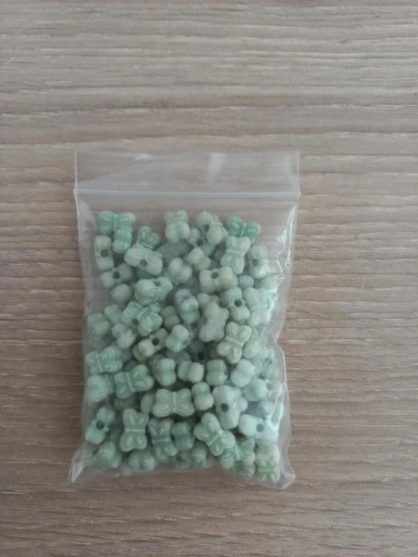Lot De Perles Acrylique Vert "Papillon"